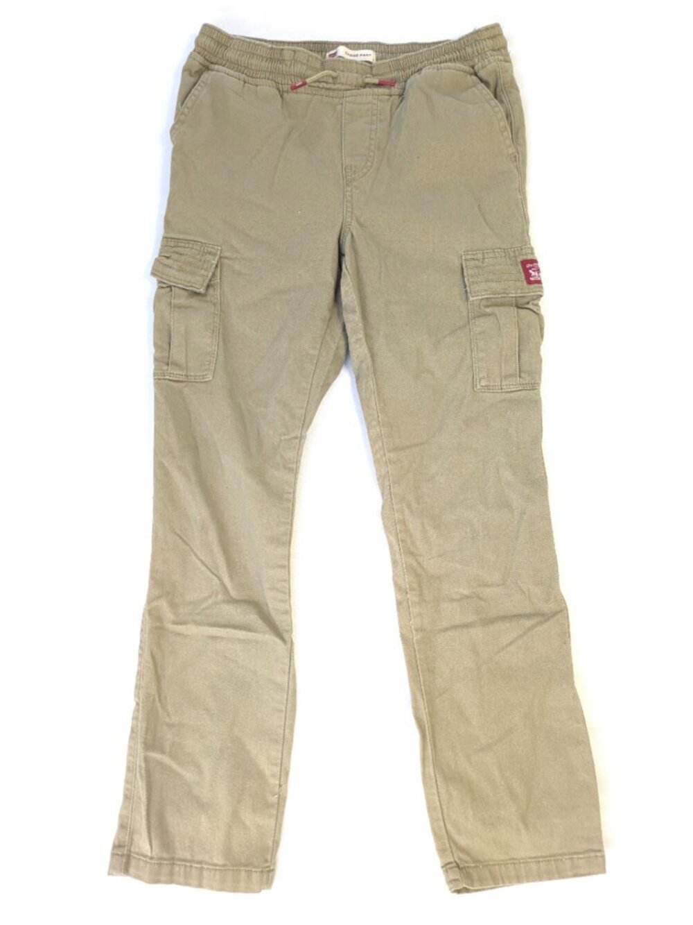 Levi's Pull On Cargo Pants - Boy's 12 - Drawstring Khaki Tan Pockets Elastic